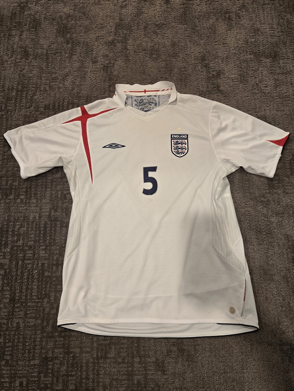 2005 England National Team Soccer Jersey - Jamie Carragher